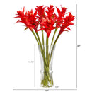 23” Star Bromeliad Artificial Arrangement in Glass Vase