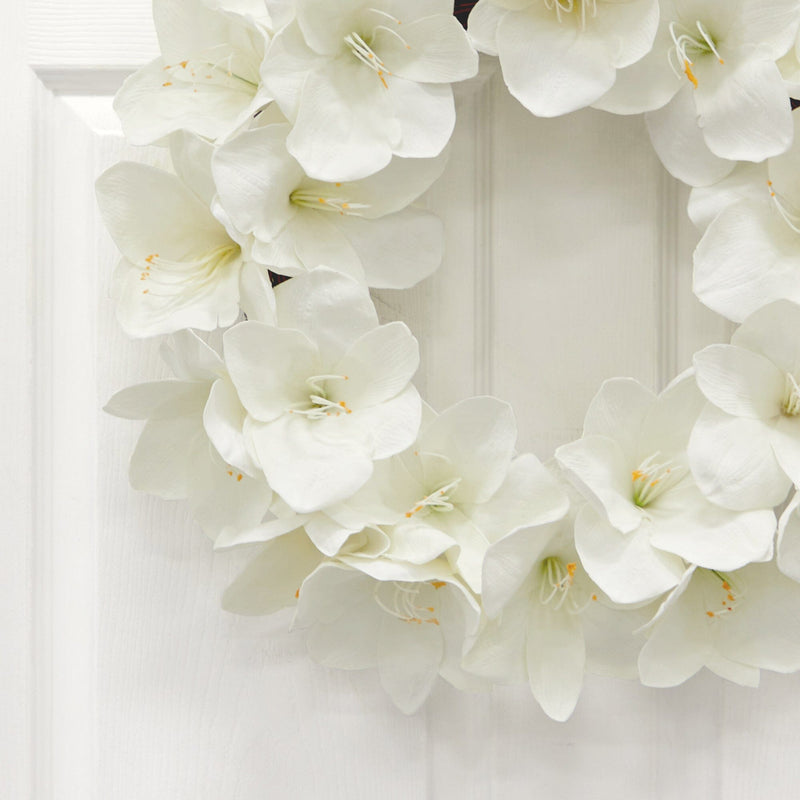 24” Amaryllis Artificial Wreath, photo 2 of 3