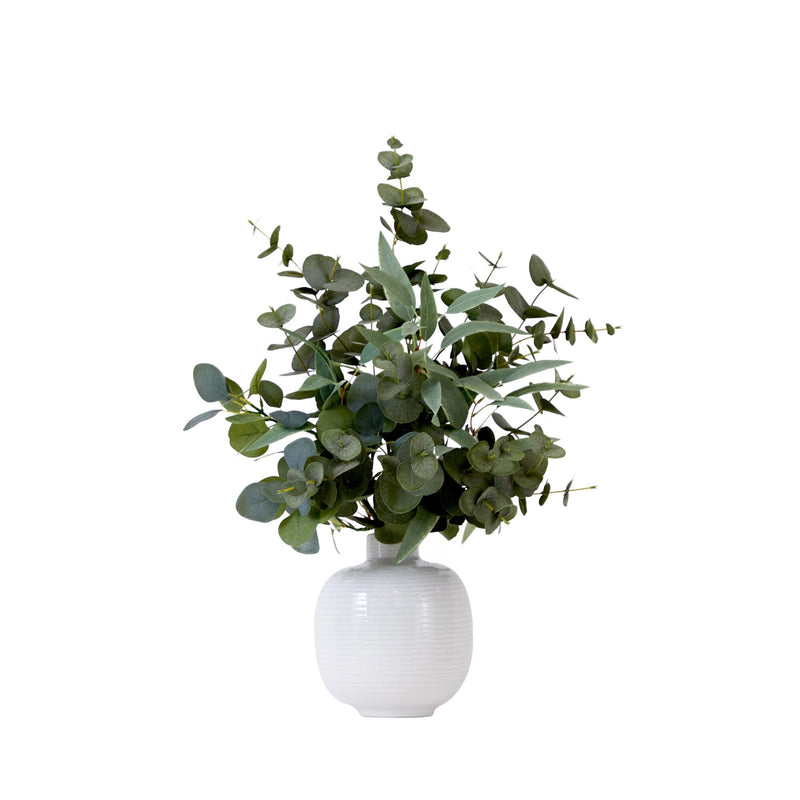 24” Artificial Eucalyptus Leaves Arrangement with Ceramic Planter