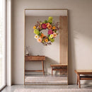 24" Mixed Peony Wreath by Nearly Natural