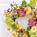 24" Mixed Peony Wreath by Nearly Natural