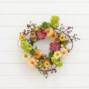 24" Mixed Peony Wreath by Nearly Natural