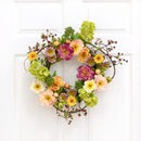 24" Mixed Peony Wreath by Nearly Natural