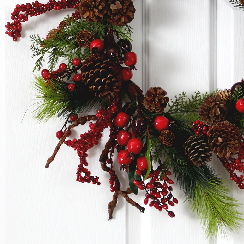 24” Assorted Berry Wreath, photo 2 of 3