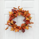 24” Autumn Maple Leaves, Pumpkin, Pinecone and Berries Artificial Fall Wreath by Nearly Natural