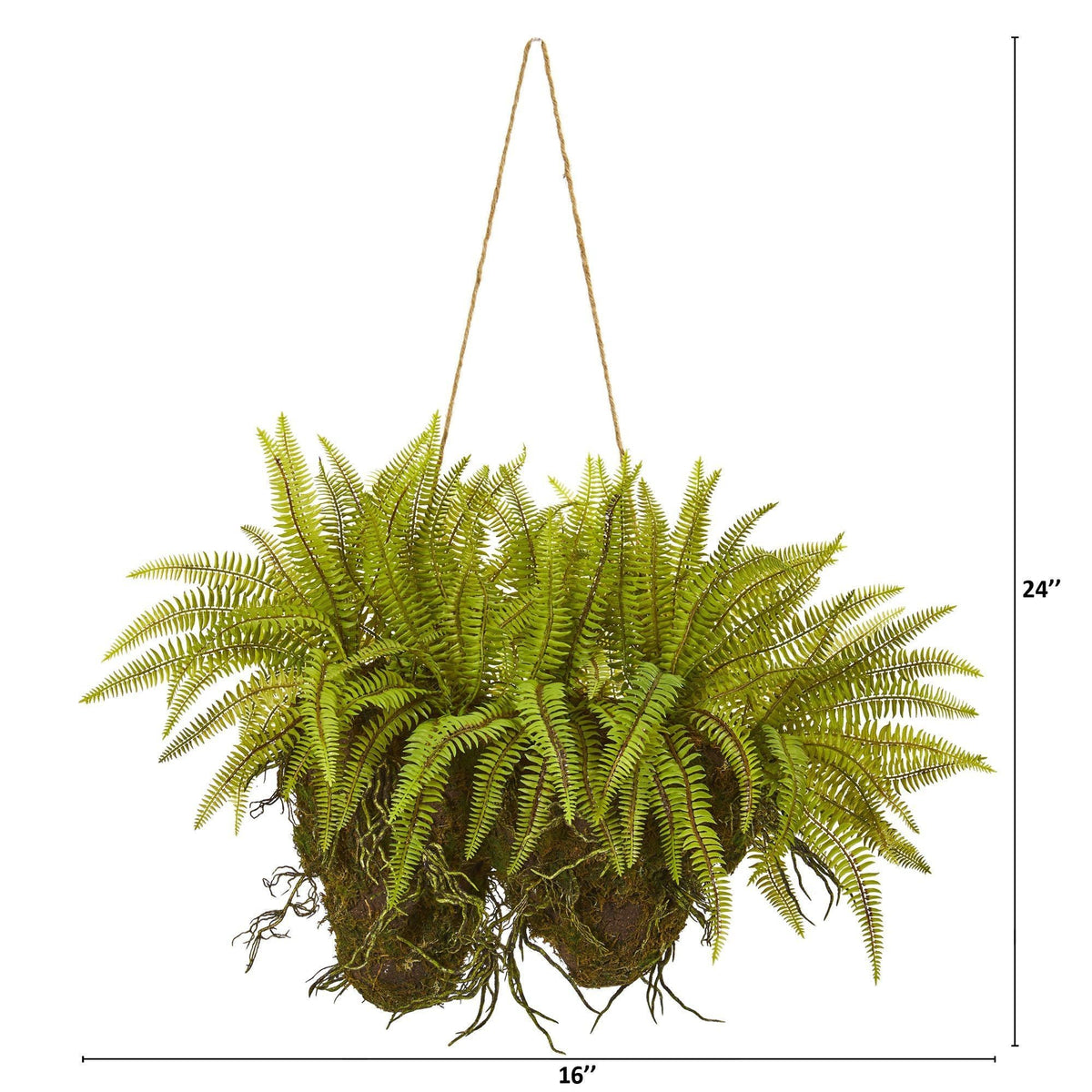 24” Forest Fern Artificial Hanging Plant, photo 2 of 2