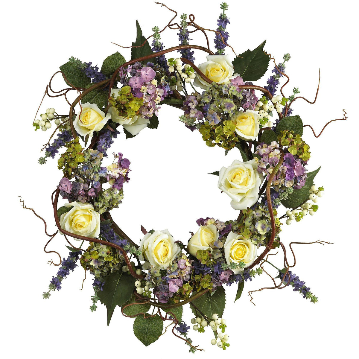 24" Hydrangea Rose Wreath, photo 3 of 3