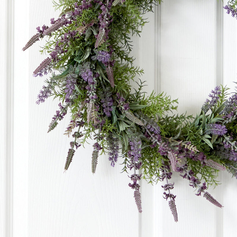 24” Lavender Artificial Wreath, photo 2 of 4
