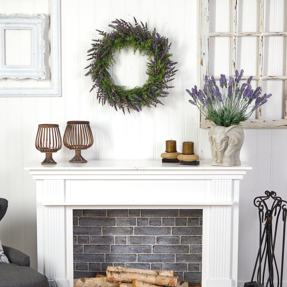 24” Lavender Artificial Wreath, photo 4 of 4