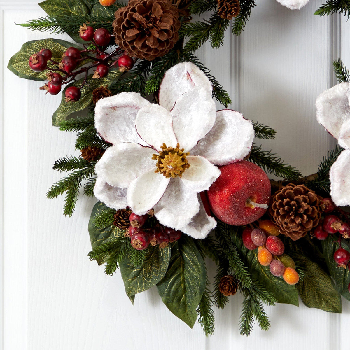 24" Magnolia Pinecone & Berry Wreath", photo 2 of 2