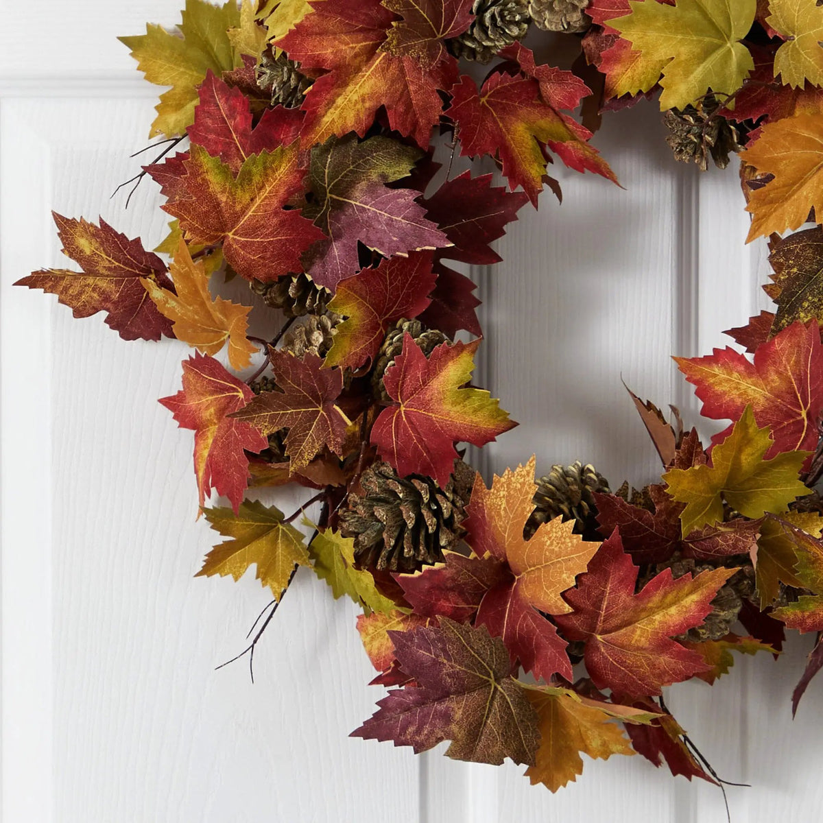 24” Maple Pine Cone Wreath, photo 2 of 3