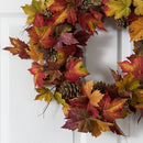 24” Maple Pine Cone Wreath