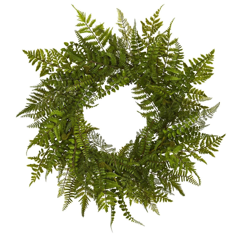 24” Mixed Fern Wreath, photo 3 of 3