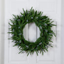24" Pre-Lit Artificial Luxembourg Pine Christmas Wreath with 35 Multicolored Traditional Bulb LED Lights