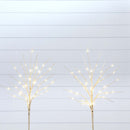 24" Pre-Lit Artificial White Birch Branches with 80 Warm White LED Lights - Set of 2