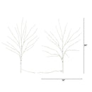 24" Pre-Lit Artificial White Birch Branches with 80 Warm White LED Lights - Set of 2