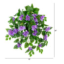 24" UV Resistant Artificial Azalea Hanging Plant (Indoor/Outdoor) - Set of 3