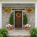 24" UV Resistant Artificial Daisy Hanging Basket DIY Kit (Indoor/Outdoor) - Set of 2