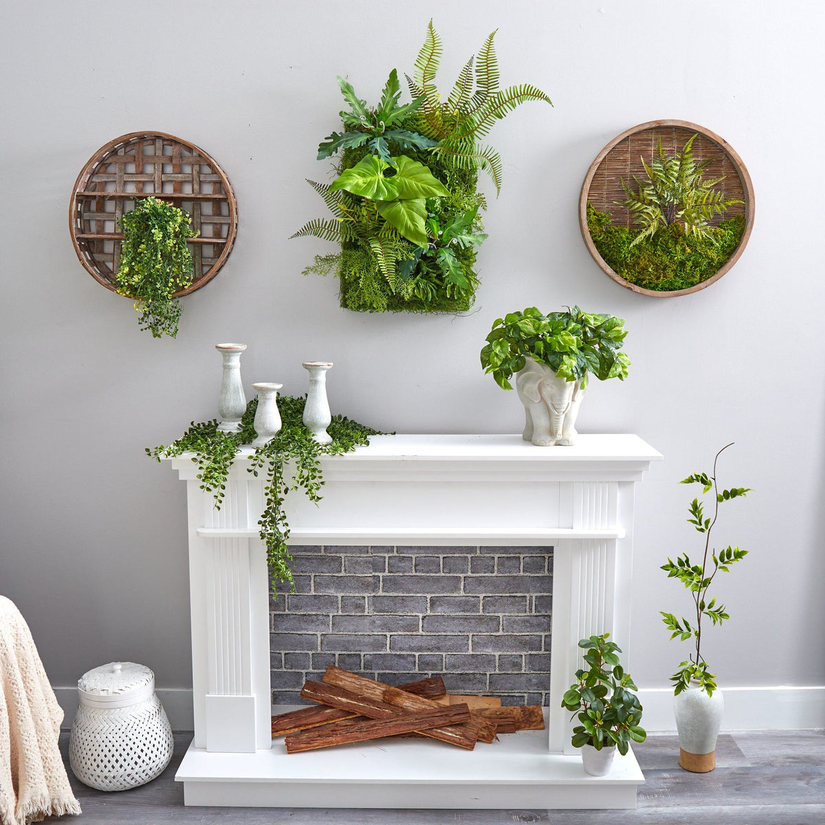 24” x 16” Mixed Foliage Artificial Living Wall, photo 4 of 4