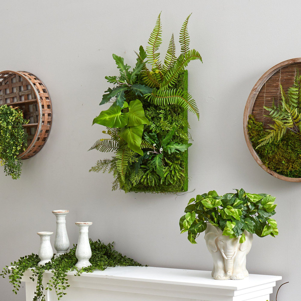 24” x 16” Mixed Foliage Artificial Living Wall, photo 3 of 4