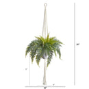 25” Fern Hanging Artificial Plant in Decorative Basket