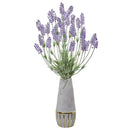 25” Lavender Artificial Plant in Vase with Gold Trimming