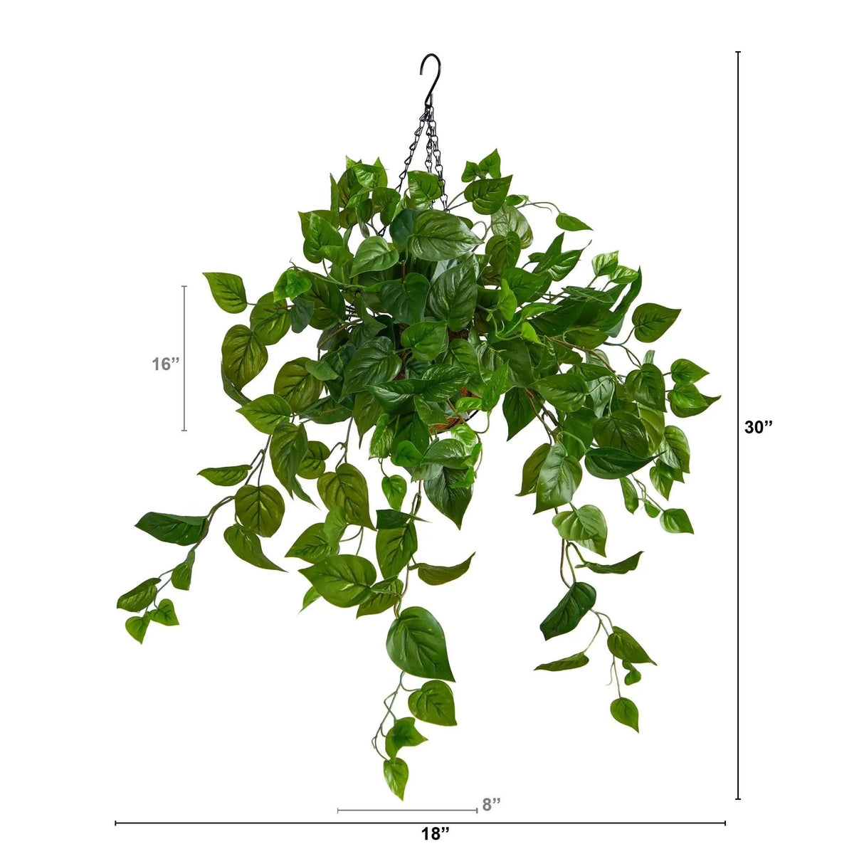 2.5’ Philodendron Artificial Plant in Hanging Basket, photo 2 of 4
