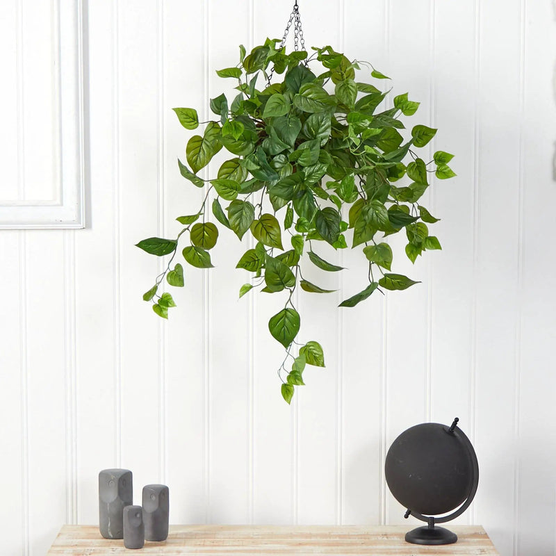 2.5’ Philodendron Artificial Plant in Hanging Basket, photo 3 of 4