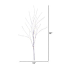 2.5' Pre-Lit Artificial White Birch Branches with Warm White 100 Micro LED Lights - Set of 2
