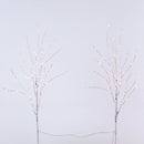 2.5' Pre-Lit Artificial White Birch Branches with Warm White 100 Micro LED Lights - Set of 2
