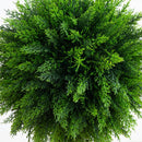 2.5’ UV Resistant Artificial Cedar Ball Topiary Tree in White Decorative Planter (Indoor/Outdoor)