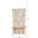 2.5’ x 1.5’ Bohemian Macrame Wall Hanging with Wooden Shelf