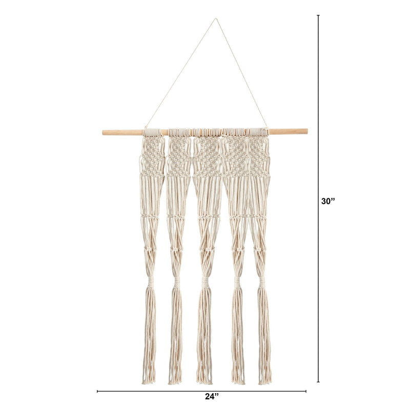 2.5’ x 2’ Hand Woven Macrame Wall Hanging Decor, photo 2 of 11