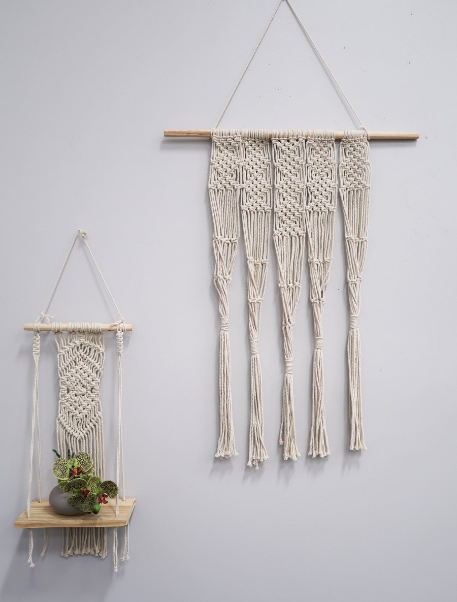 2.5’ x 2’ Hand Woven Macrame Wall Hanging Decor, photo 10 of 11
