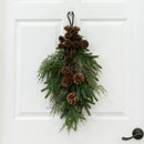26” Pine & Pine Cone Teardrop by Nearly Natural