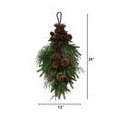 26” Pine & Pine Cone Teardrop by Nearly Natural