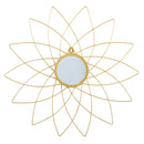 26” Gold Metal Flower Accent Wall Mirror