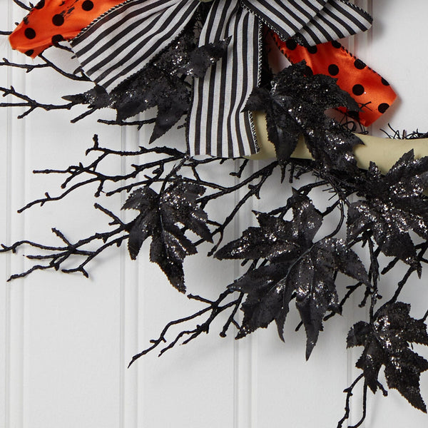 26" Halloween Dapper Skeleton Wreath, photo 2 of 5
