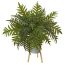 26” Hares Foot Fern Artificial Plant in Green Planter with Stand (Real Touch)