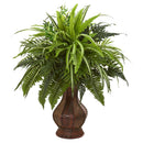 26” Mixed Greens and Fern Artificial Plant in Decorative Planter