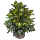 26” Mixed Greens Artificial Plant in Stoneware Planter
