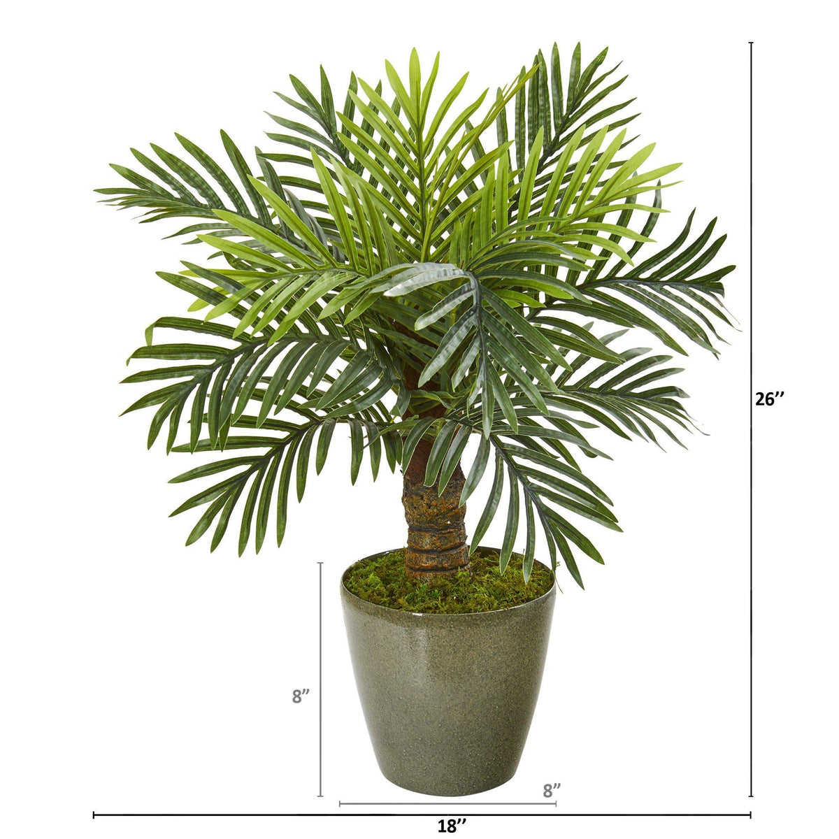 26” Robellini Palm Artificial Tree in Green Planter, photo 2 of 2