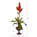 26” Tropical Bromeliad Artificial Plant in Metal Chalice