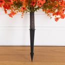 26" UV Resistant Autumn Artificial Fall Daisy Bush with Integrated Ground Stake (Indoor/Outdoor) - Set of 2