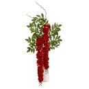 26” Wisteria Artificial Arrangement in White Vase