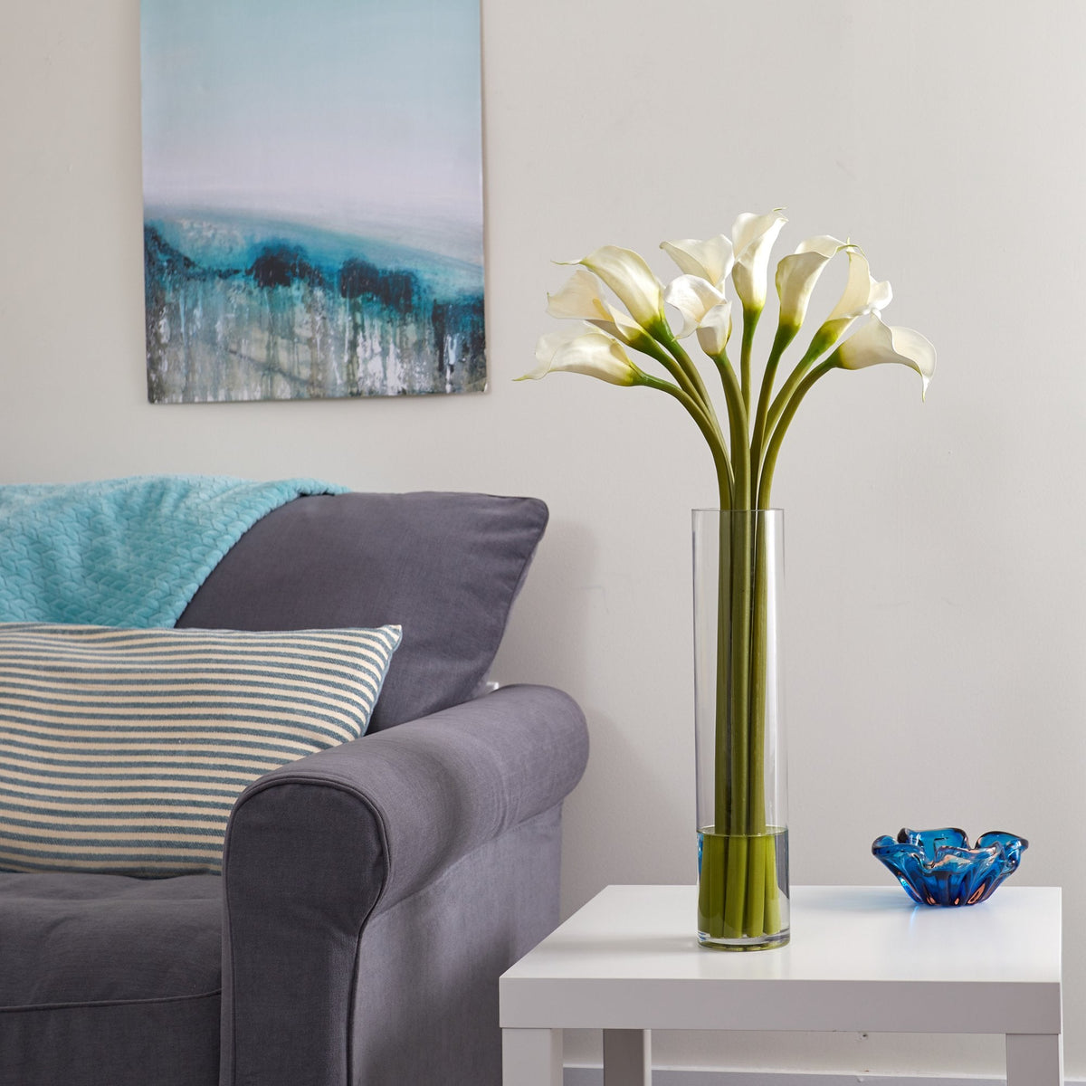 27” Calla Lily Artificial Arrangement in Cylinder Vase, photo 3 of 3