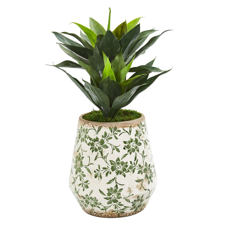 27” Double Agave Artificial Plant in Decorative Planter, photo 2 of 2