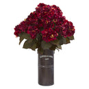 27” Hydrangea Artificial Plant in Decorative Planter