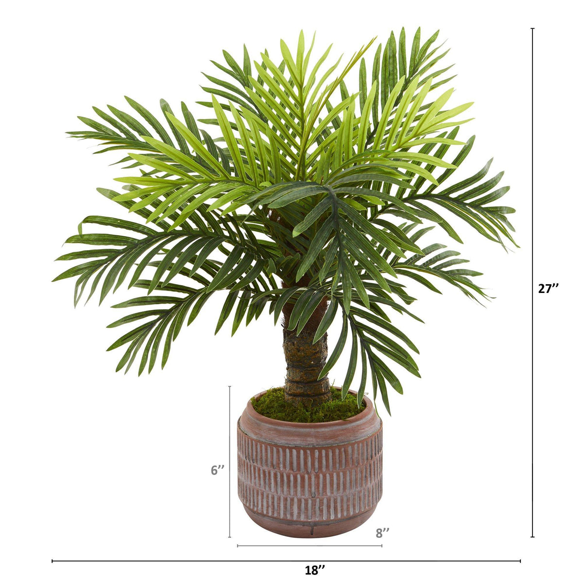 27” Robellini Palm Artificial Tree in Stoneware Planter, photo 2 of 2