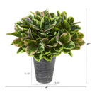 27” Rubber Leaf Artificial Plant in Tin Planter (Real Touch)